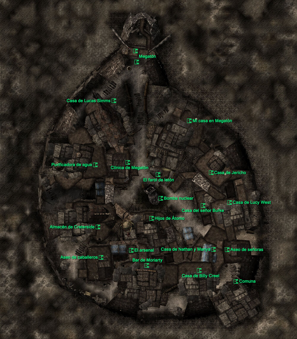 Mapa de la ciudad de Megaton